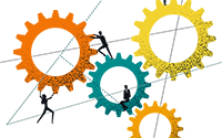 image of gears and people.